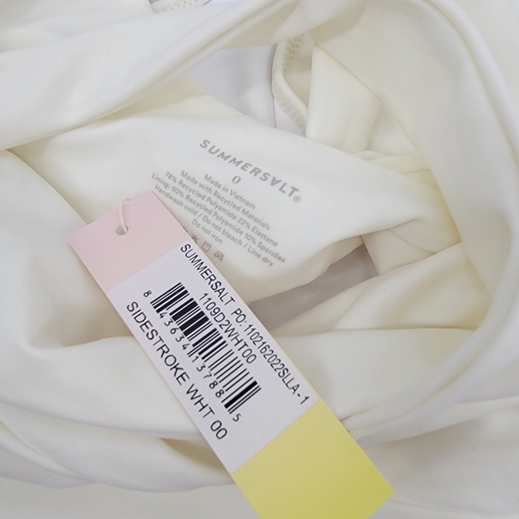 Summersalt Sidestroke One Piece Swimsuit Women's Size 0 White Ruched Minimalist - Picture 10 of 16